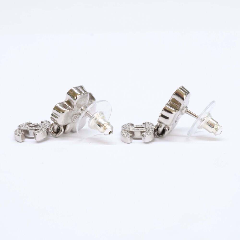 CHANEL Silver Logo Earrings - Picture 2 of 8